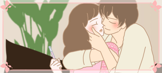 キスしようとしているカップル