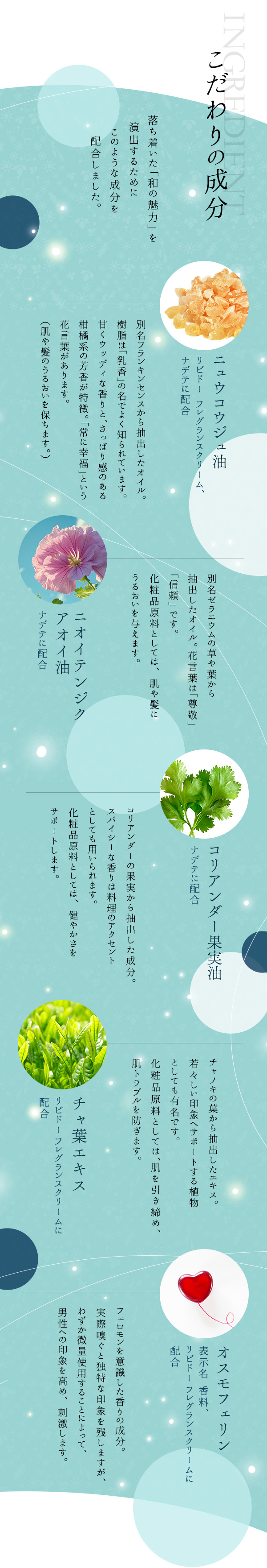 こだわりの成分