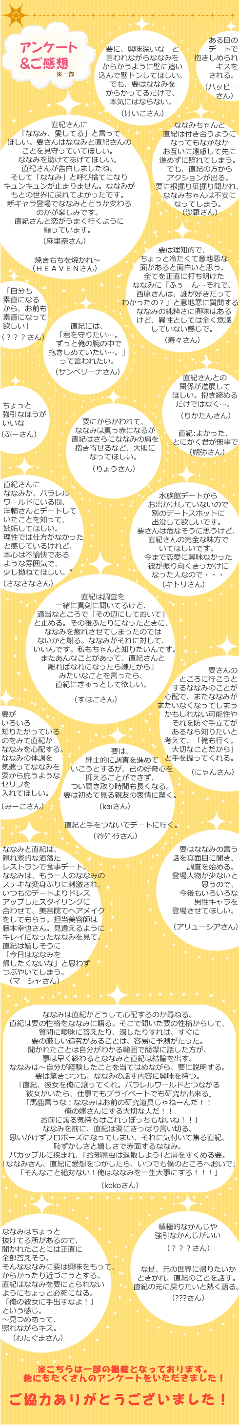 アンケート感想