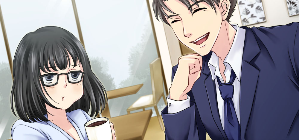 頬を膨らます男女