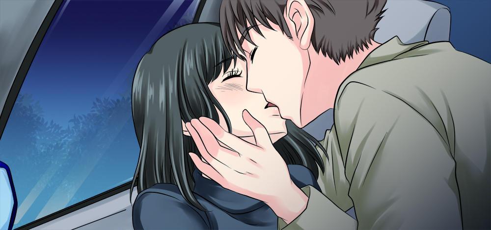 車でキスする男女