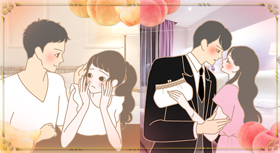 ラブタイムの男女のイラスト