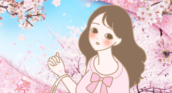 サクラ企画【2021】 見惚れる 春の恋を開花させるカップルイラスト