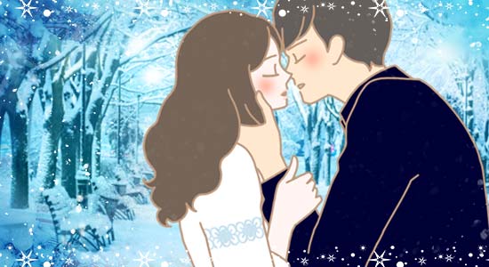雪と恋思い出イラスト