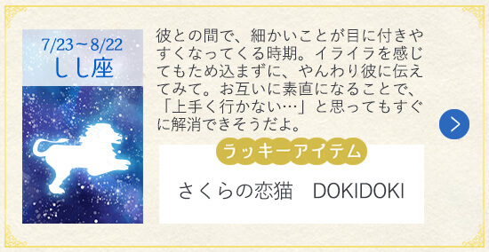 12星座 2019年夏の恋 しし座