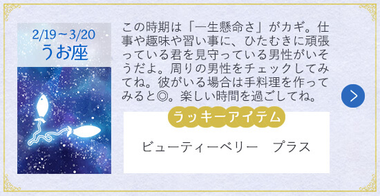 12星座 2019年夏の恋 うお座