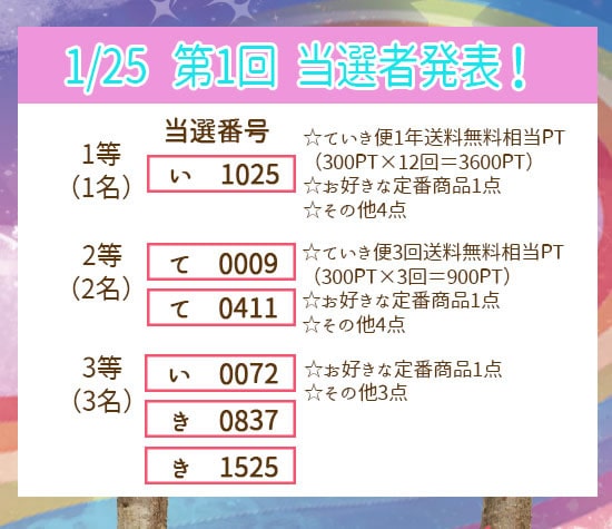 抽選会1回目結果