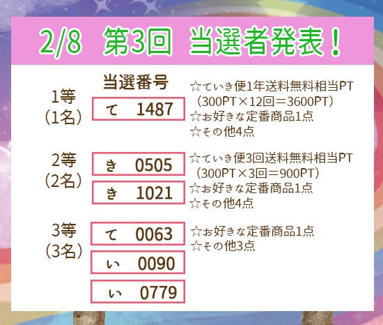 抽選会3回目結果