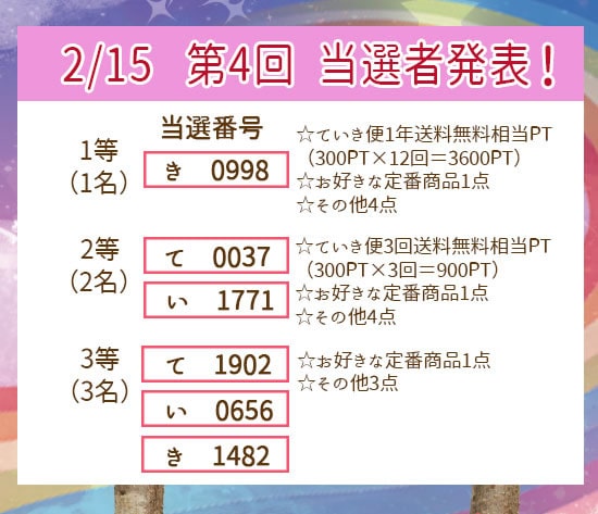 抽選会4回目結果