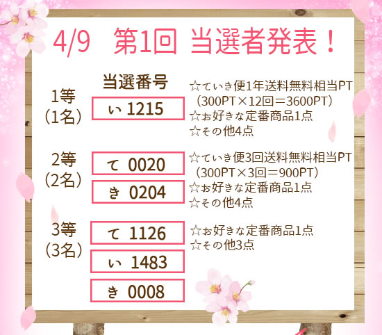 抽選会1回目結果