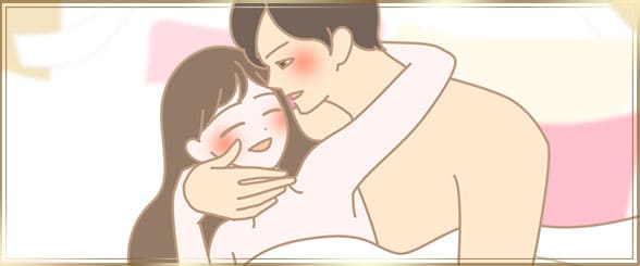 突然抱きしめあう男女のイラスト