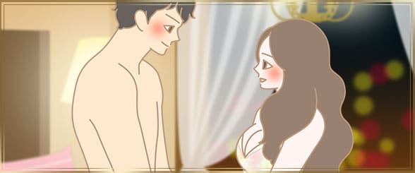 片想い中の男女イラスト