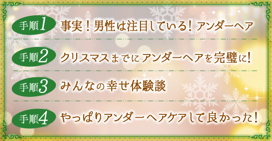 アンダーヘアにする4つの手順 目次