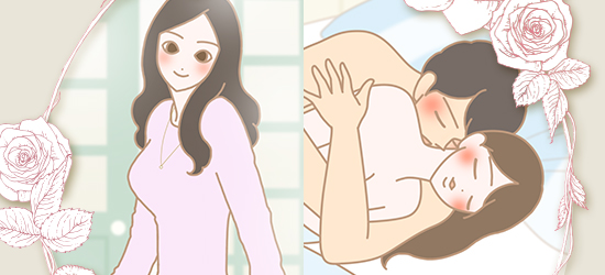 イキイキしている女性/男性と仲良しの女性のイラスト