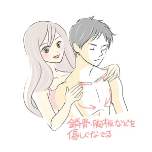 背面から手で撫でるように愛撫を開始します