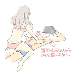 男性うつぶせにする