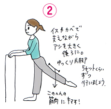 立ってヒップアップマッサージ