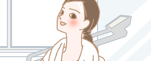 おっぱい体操をする女性のイラスト