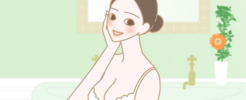 おっぱい体操をした後の女性