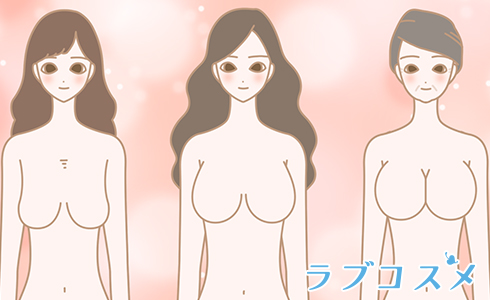 離れ乳で拭けて見える