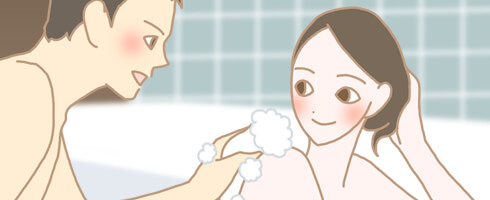 乳首や気になる体の黒ずみの元もジャムウ石鹸でスッキリ洗い流し、肌さわりもしっとり。