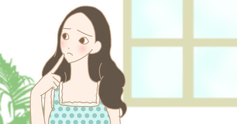臭いに悩む女性のイラスト