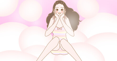 スッキリして快適な表情の女性のイラスト