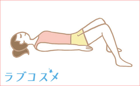 骨盤底筋のトレーニング法でケーゲル体操/骨盤底筋体操を行う女性のイラスト