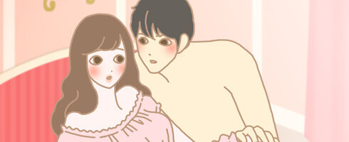 下着がサラサラな女性のイラスト