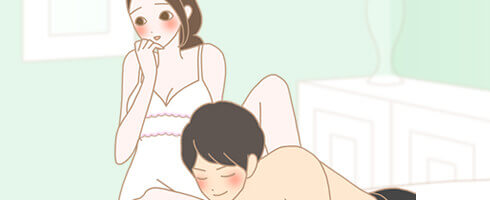 恥ずかしがる女性のイラスト