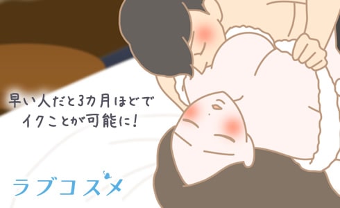 早い人だと3カ月ほどでイクことが可能に!