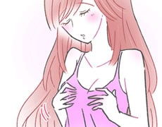 服の上からひっかくように