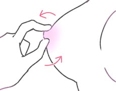 乳首をひねるように