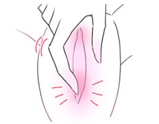 入り口のあたりをトントンタッチ