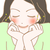 幸せすぎると思っている女性のイラスト