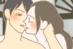 キスマークを上手につけれないと悩むのイラスト