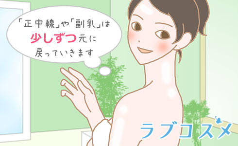 「正中線」や「副乳」は少しずつ元にもどっていきます