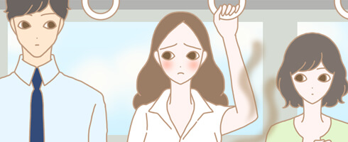 臭いを気にする女性のイラスト