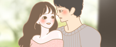 笑いあうカップルのイラスト