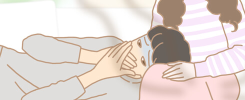 臭いに顔をしかめる男性のイラスト