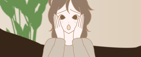 驚いている女性のイラスト