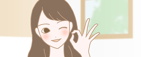 笑う女性のイラスト