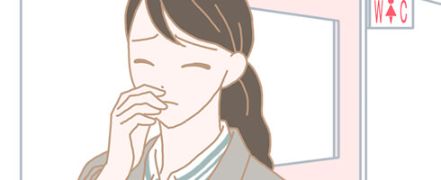 生理の臭いを気にする女性のイラスト