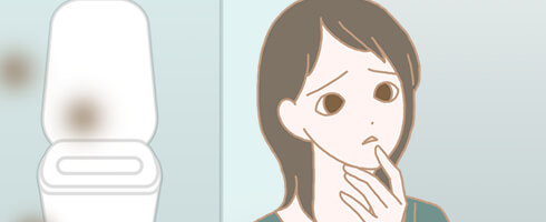 自分の生理のにおいを気にする女性のイラスト