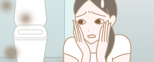 臭いを気にする女性のイラスト