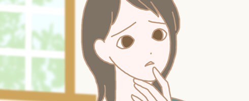 困った顔の女性のイラスト