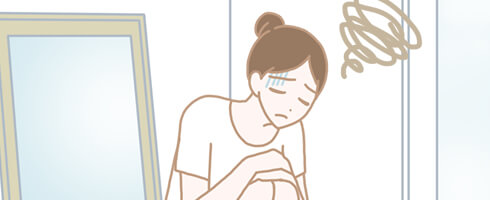 困っている女性のイラスト
