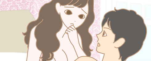 悩む女性のイラスト