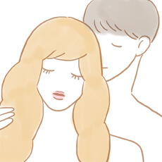 髪全体の香りをかぐ