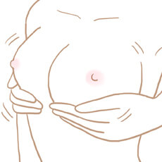乳房を優しく掴み、左右に揺さぶる